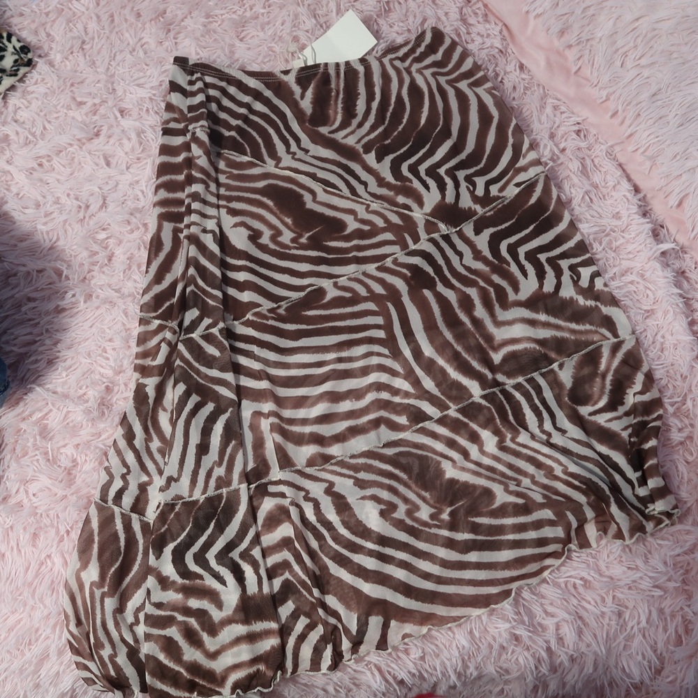 brown zebra printed skirt !! NWT !!
